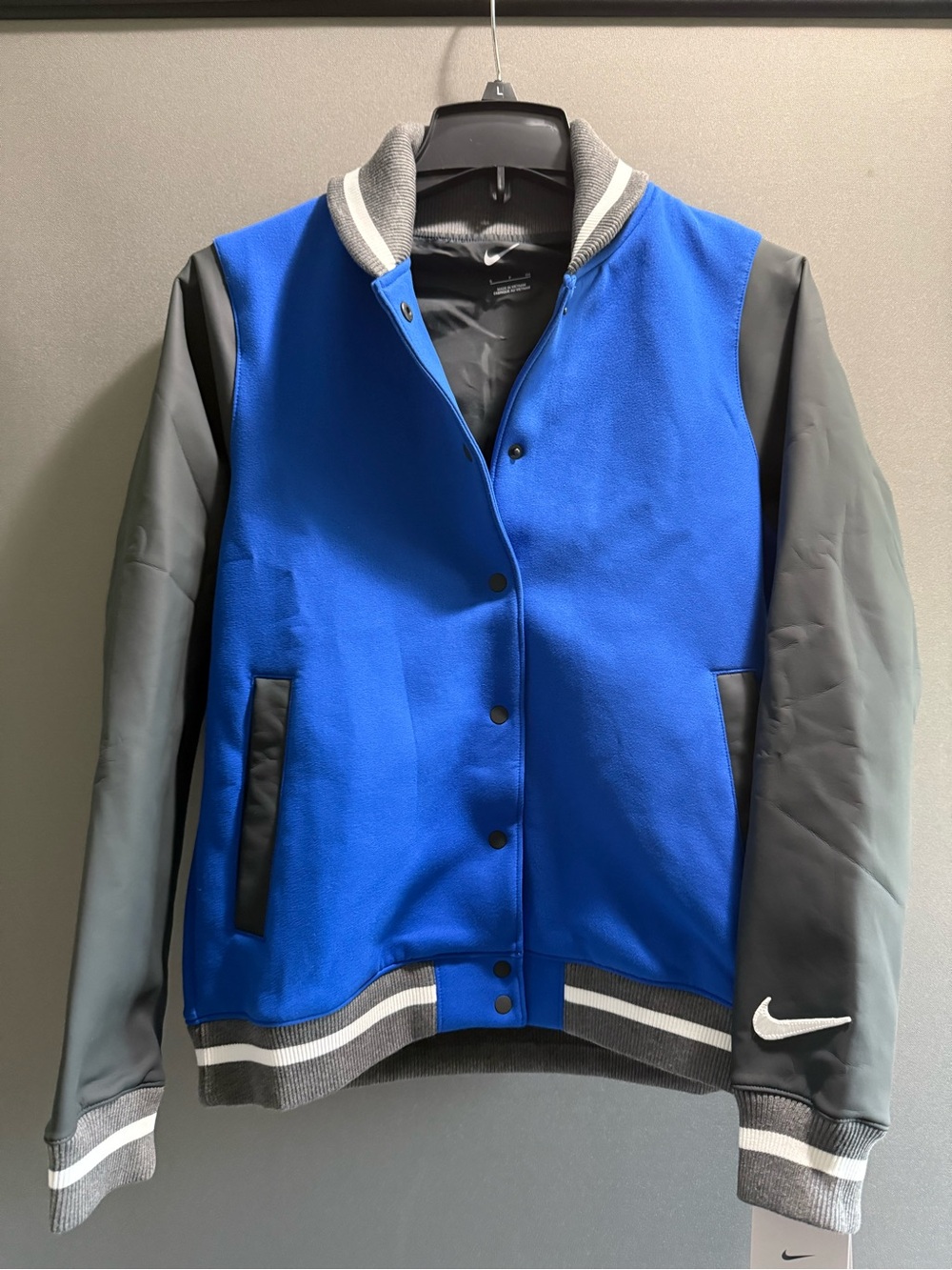 Women’s Nike Royal Blue and Gray Varsity Varsity Jacket
